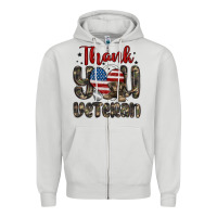Dove Grey thank you veteran Zipper Hoodie - MaliasSmallBusiness