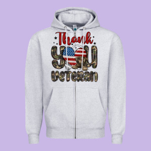 Thank You Veteran Zipper Hoodie Designed By Maliassmallbusiness
