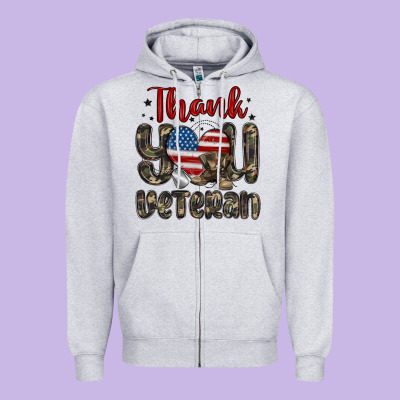 Thank You Veteran Zipper Hoodie Designed By Maliassmallbusiness