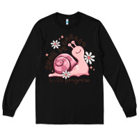 Black snail progress is stil progress Long Sleeve Tee - MaliasSmallBusiness