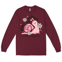 Burgundy snail progress is stil progress Long Sleeve Tee - MaliasSmallBusiness