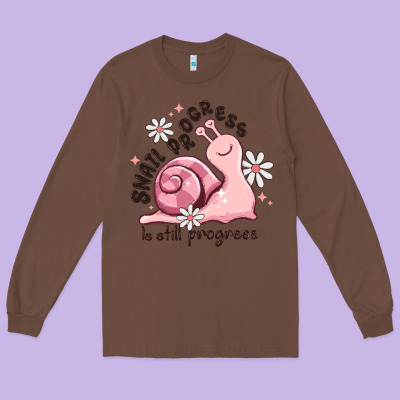 Snail Progress Is Stil Progress Long Sleeve Tee Designed By Maliassmallbusiness