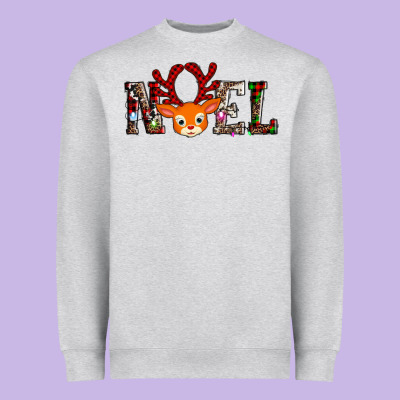 Noel Reindeer Heavyweight Sweatshirt Designed By Adodesignshop