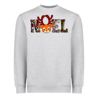 Heather Grey noel reindeer Heavyweight Sweatshirt - AdoDesignShop