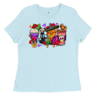 Baby Blue day of the dead coffee cups Ladies Tee - Zillion Design Studio