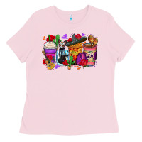 Bubblegum Pink day of the dead coffee cups Ladies Tee - Zillion Design Studio