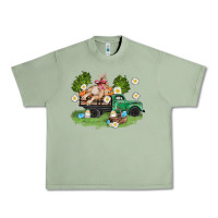 Oil Green easter truck with bunny Urban Heavy Tee - AdoDesignShop