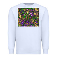 White mardi gras fleur de lis Premium Sweatshirt - RanaPortraitStore