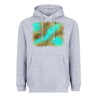 Heather Grey leopard turquoise background Heavyweight Hoodie - Jasminsmagicworld