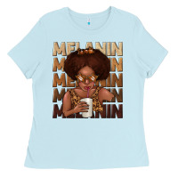 Baby Blue melanin kid Ladies Tee - texasbilliewilder