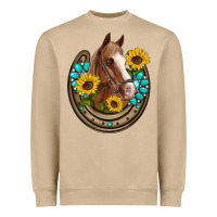 Mushroom western horseshoe horse sunflowers gemstone Heavyweight Sweatshirt - Artiststas