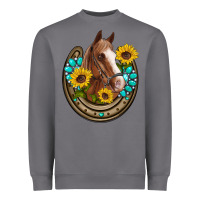 Storm western horseshoe horse sunflowers gemstone Heavyweight Sweatshirt - Artiststas