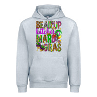 Heather Grey Bead up bitches it's Mardi Gras Urban Hoodie - HowdyJamesFarm