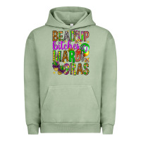 Pigment Oil Green Bead up bitches it's Mardi Gras Urban Hoodie - HowdyJamesFarm