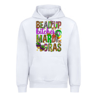 White Bead up bitches it's Mardi Gras Urban Hoodie - HowdyJamesFarm