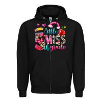 Black little miss fifth grade Zipper Hoodie - NancyCooperArtShop