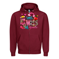Burgundy little miss fifth grade Zipper Hoodie - NancyCooperArtShop