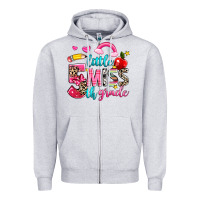 Heather Grey little miss fifth grade Zipper Hoodie - NancyCooperArtShop