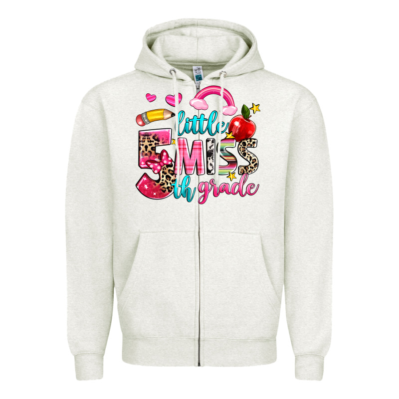 Little Miss Fifth Grade Zipper Hoodie by NancyCooperArtShop | Teevron