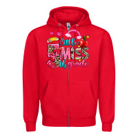 Red little miss fifth grade Zipper Hoodie - NancyCooperArtShop