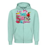 Seafoam little miss fifth grade Zipper Hoodie - NancyCooperArtShop