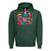 Sports Green little miss fifth grade Zipper Hoodie - NancyCooperArtShop