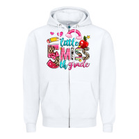 White little miss fifth grade Zipper Hoodie - NancyCooperArtShop