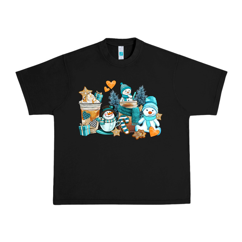 Winter Snowman Coffee Cups Urban Heavy Tee by AdoDesignShop | Teevron