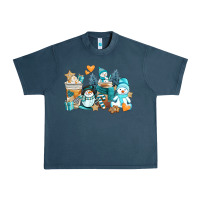 Midnight Navy winter snowman coffee cups Urban Heavy Tee - AdoDesignShop
