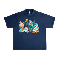 Navy winter snowman coffee cups Urban Heavy Tee - AdoDesignShop
