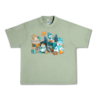 Oil Green winter snowman coffee cups Urban Heavy Tee - AdoDesignShop
