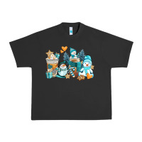 Pigment Black winter snowman coffee cups Urban Heavy Tee - AdoDesignShop