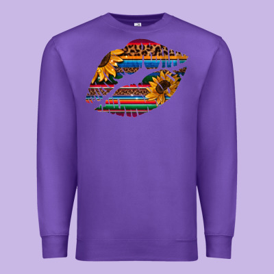 Aztec Sunflower Lips Premium Sweatshirt Designed By Bettercallsaul