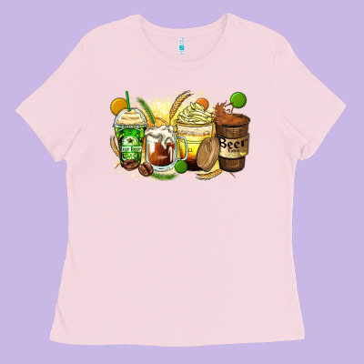 Beer Coffee Cups Ladies Tee Designed By Zillion Design Studio