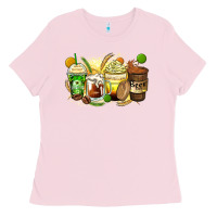 Bubblegum Pink beer coffee cups Ladies Tee - Zillion Design Studio