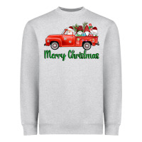 Heather Grey merry christmas truck gnomes Heavyweight Sweatshirt - AdoDesignShop