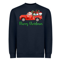 Navy merry christmas truck gnomes Heavyweight Sweatshirt - AdoDesignShop