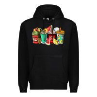 Black Fruits coffee cups Premium Hoodie - NancyCooperArtShop