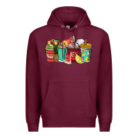 Burgundy Fruits coffee cups Premium Hoodie - NancyCooperArtShop