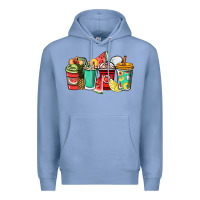 Colony Blue Fruits coffee cups Premium Hoodie - NancyCooperArtShop