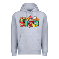 Heather Grey Fruits coffee cups Premium Hoodie - NancyCooperArtShop