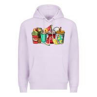 Lilac Fruits coffee cups Premium Hoodie - NancyCooperArtShop