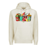 Oatmeal Heather Fruits coffee cups Premium Hoodie - NancyCooperArtShop