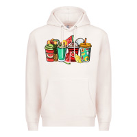 Pale Pink Fruits coffee cups Premium Hoodie - NancyCooperArtShop