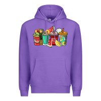 Purple Fruits coffee cups Premium Hoodie - NancyCooperArtShop