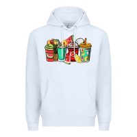 White Fruits coffee cups Premium Hoodie - NancyCooperArtShop