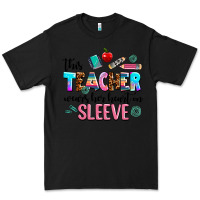 Black this teacher wears her heart on sleeve Premium Tee - AdoDesignShop