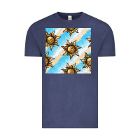 Vintage Denim leopard sun seamless pattern Vintage Tee - BundleAndBundleShop
