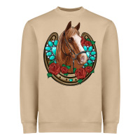 Mushroom western horseshoe horse roses gemstone Heavyweight Sweatshirt - Artiststas