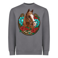 Storm western horseshoe horse roses gemstone Heavyweight Sweatshirt - Artiststas